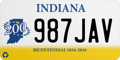 IN license plate 987JAV