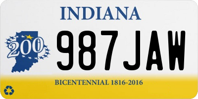 IN license plate 987JAW