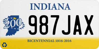 IN license plate 987JAX