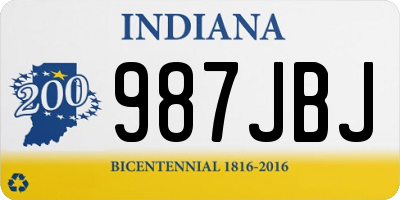 IN license plate 987JBJ