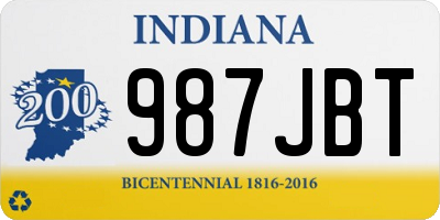 IN license plate 987JBT