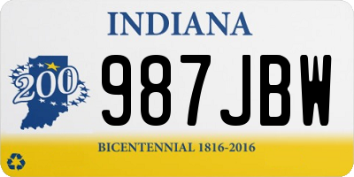 IN license plate 987JBW