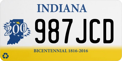 IN license plate 987JCD