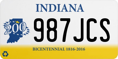 IN license plate 987JCS