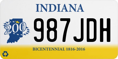 IN license plate 987JDH