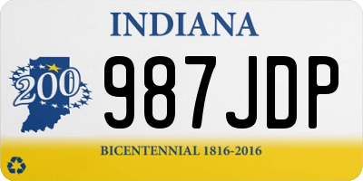 IN license plate 987JDP