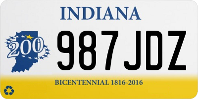 IN license plate 987JDZ