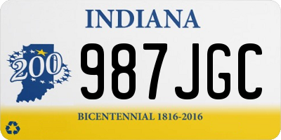 IN license plate 987JGC