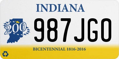 IN license plate 987JGO