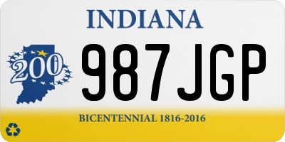 IN license plate 987JGP