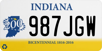 IN license plate 987JGW