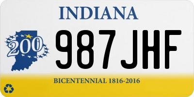IN license plate 987JHF