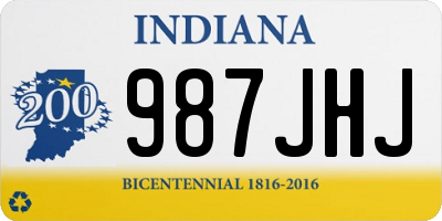 IN license plate 987JHJ