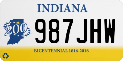 IN license plate 987JHW