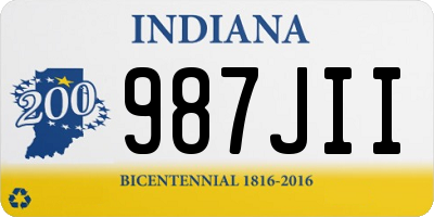 IN license plate 987JII