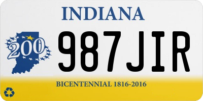 IN license plate 987JIR