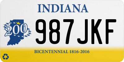 IN license plate 987JKF