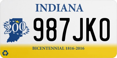 IN license plate 987JKO