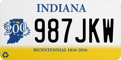 IN license plate 987JKW