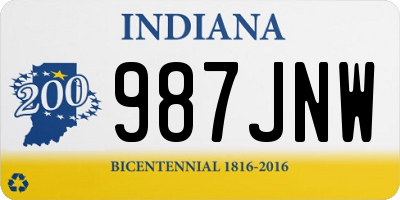 IN license plate 987JNW