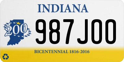 IN license plate 987JOO