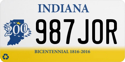 IN license plate 987JOR