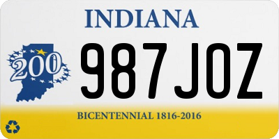 IN license plate 987JOZ