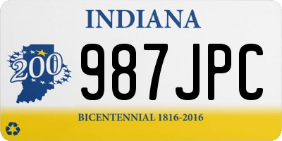 IN license plate 987JPC
