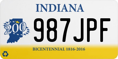 IN license plate 987JPF