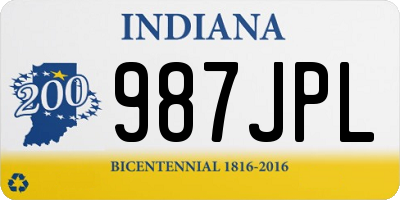 IN license plate 987JPL