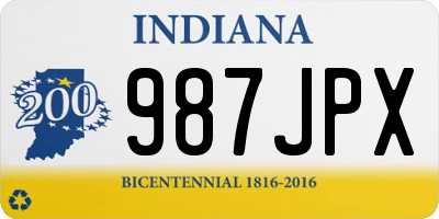 IN license plate 987JPX