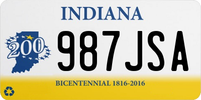 IN license plate 987JSA