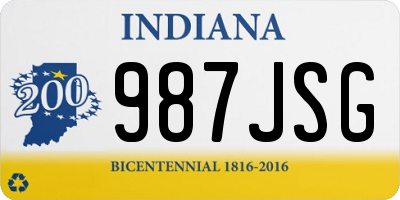 IN license plate 987JSG