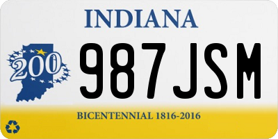 IN license plate 987JSM