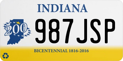 IN license plate 987JSP