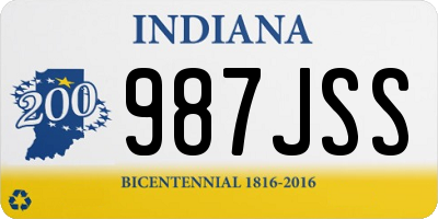 IN license plate 987JSS