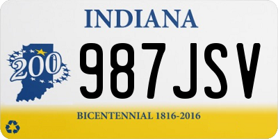 IN license plate 987JSV