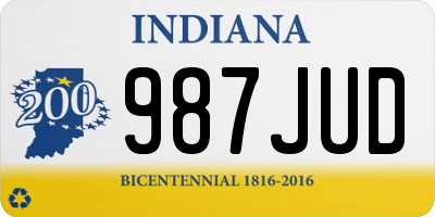 IN license plate 987JUD