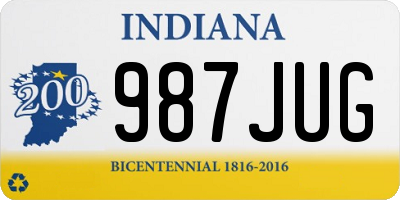 IN license plate 987JUG