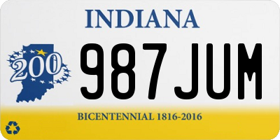 IN license plate 987JUM