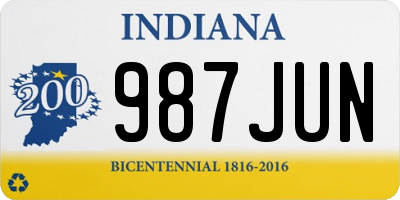 IN license plate 987JUN