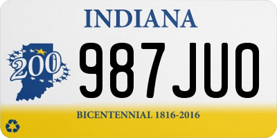 IN license plate 987JUO