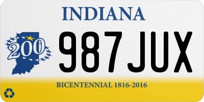 IN license plate 987JUX