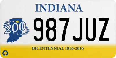 IN license plate 987JUZ