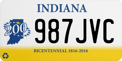 IN license plate 987JVC