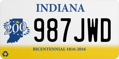 IN license plate 987JWD