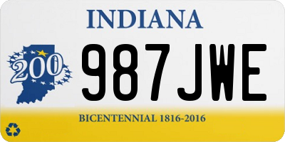 IN license plate 987JWE