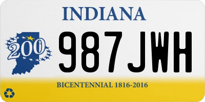 IN license plate 987JWH