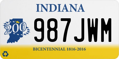 IN license plate 987JWM