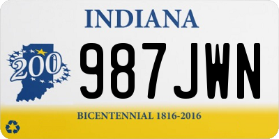 IN license plate 987JWN